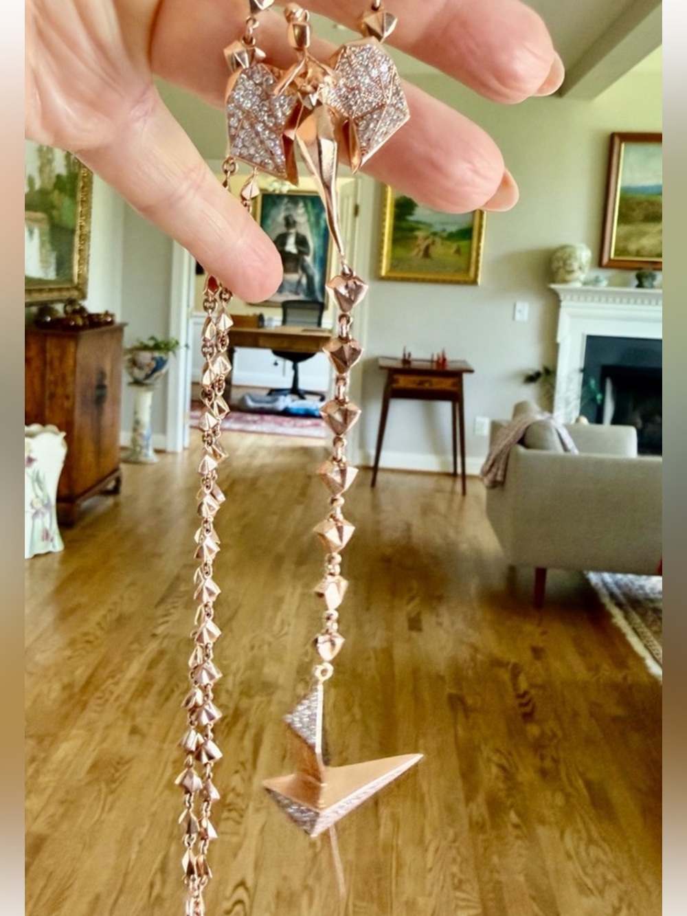 14 karat gold and 1.30 carat diamond necklace